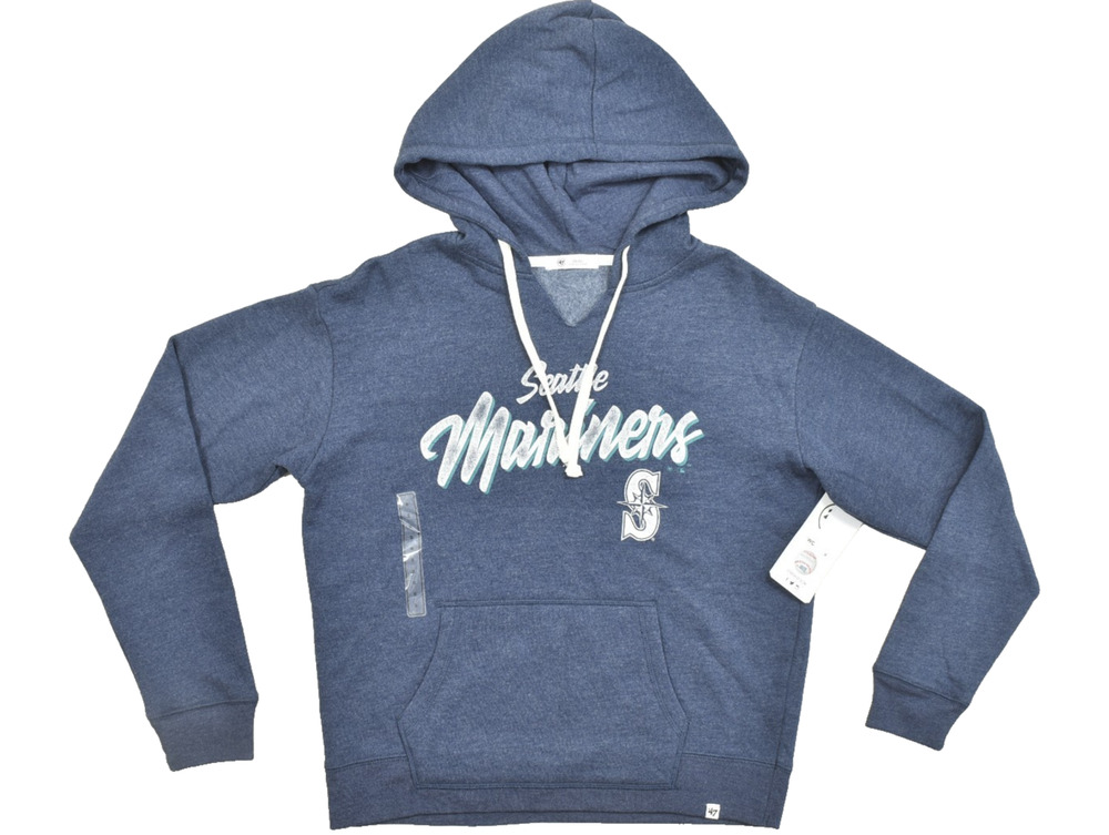 47 Men's Seattle Mariners MLB Pullover Hoodie Sze S Blue Cotton Blend NEW